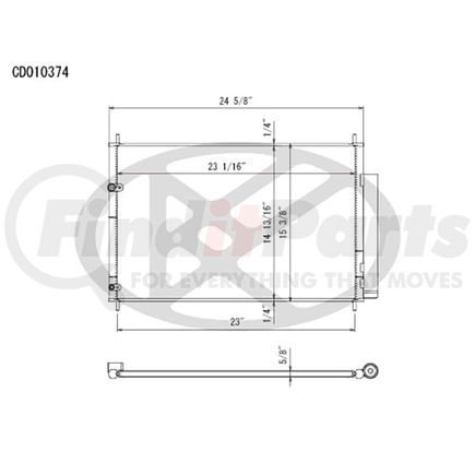 Koyorad CD010374 A/C Condenser All Aluminum Condenser