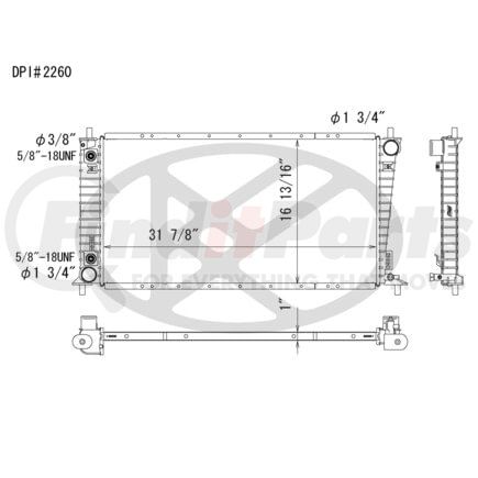 Koyorad A2260 Radiator Plastic Tank With Aluminum Core Radiator.