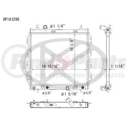 Koyorad A2298 Radiator Plastic Tank With Aluminum Core Radiator.