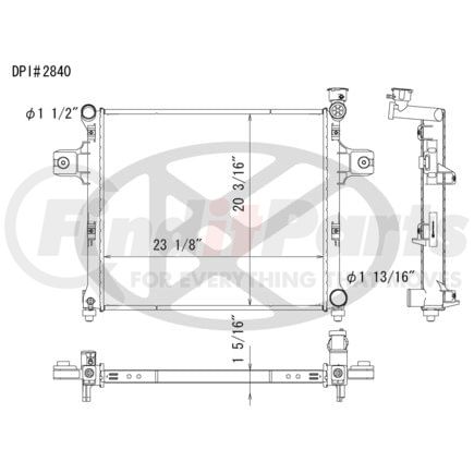 Koyorad A2840 Radiator Plastic Tank With Aluminum Core Radiator.