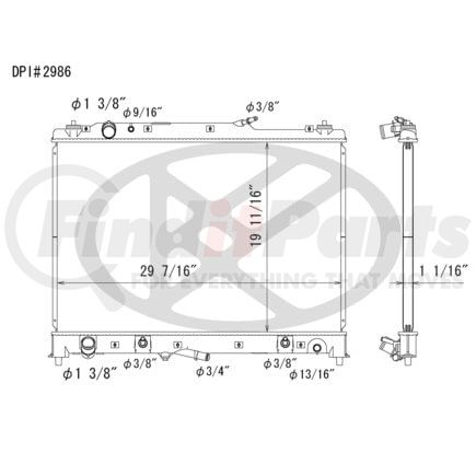 Koyorad A2986 Radiator Plastic Tank With Aluminum Core Radiator.