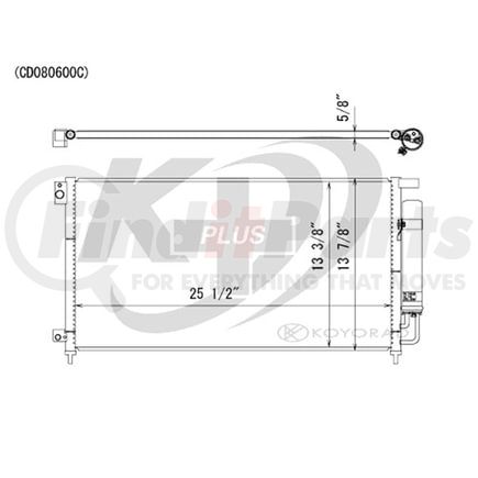 Koyorad CD080600 A/C Condenser All Aluminum Condenser