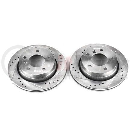 PowerStop Brakes EBR488XPR Disc Brake Rotor Set Evolution® Disc Brake Rotor - Performance, Drilled, Slotted and Plated