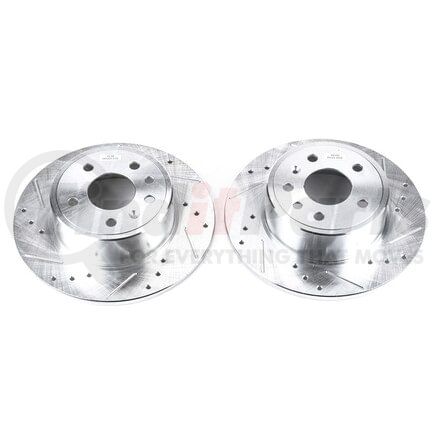 PowerStop Brakes EBR612XPR Disc Brake Rotor Set Evolution® Disc Brake Rotor - Performance, Drilled, Slotted and Plated