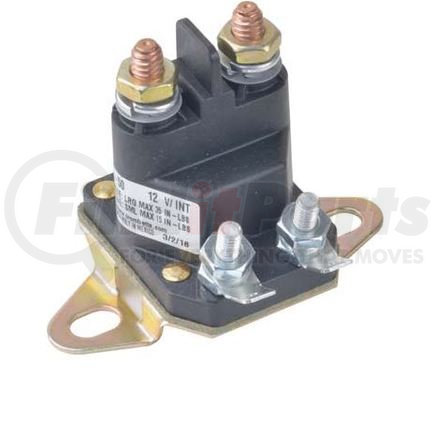 892-1221-210-50 by TROMBETTA - Plastic DC Contactor Solenoid - Non-Grounded, 10-32 Stud+Spade, 1/4-20 Stud, 12V, Standard Base Bracket, Intermittent Duty