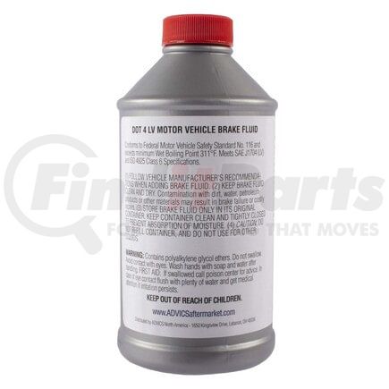 Advics BF4N03LV Brake Fluid ADVICS Synthetic DOT 4 LV Brake Fluid