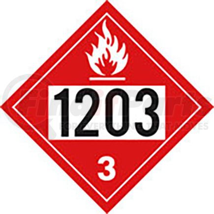 JJ Keller 3388 Hazmat Placard 10.75 Inch Vinyl Class 3 Flammable Liquid 1203 Hazardous Material Shipping Placard