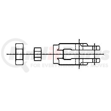 AS3015 by ACCURIDE - ASA Clevis Kit - Extended Threaded - Straight - 5/8-18 Thd. - 1/2" Pin (Gunite)