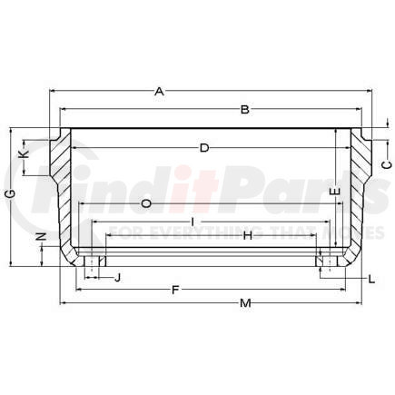 3608X by ACCURIDE - Gunite Drum - 15.00X4.00/5.00 BRAKE DRUM