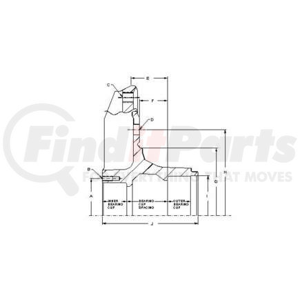 FX233KX by ACCURIDE - Front 6 Spoke Wheel Sub-Assy - Meritor FL941 Axle (Gunite)