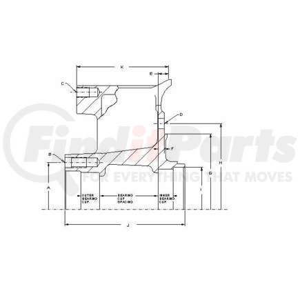 RY226KX by ACCURIDE - Rear 6 Spoke Wheel Sub-Assy - SAE R Axle (Gunite)