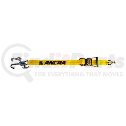 Ancra 49023-20 Ratchet Tie Down Strap Ratchet Tie Down Strap - 72 in., Yellow, Polyester, with Rtj Hook, E-Series