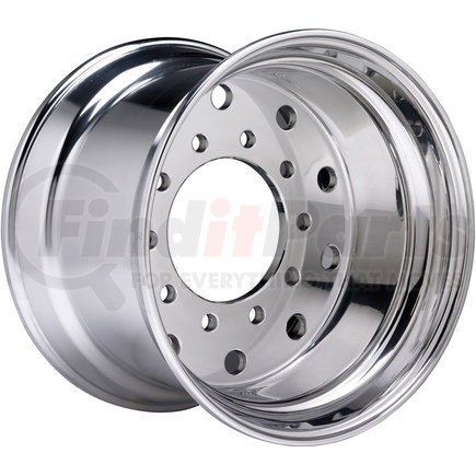 29376AOP by ACCURIDE - 15° Duplex Aluminum Wheel -  22.5 X 13.00, 10H-285.75MM, 220MM BORE, OUTSIDE (FRONT) POLISH, 5.25 OUTSET (NEGATIVE) 6.37 OUTSET (POSITIVE) 1.125 IN. DISC THICKNESS, MAX LOAD AND INFL, 11000 LB-120 PSI, APPROX