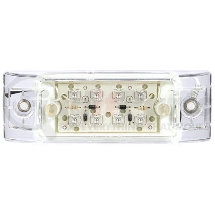 2152A-3 by TRUCK-LITE - Marker Light - LED, Clear/Yellow Rectangular, 8 Diode, P2, 2 Screw, Hardwired, Stripped End, 12 Volt, Bulk