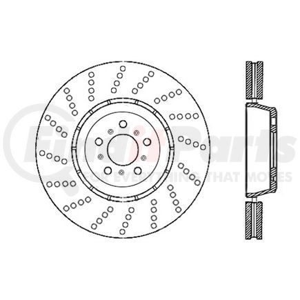 128.34082 by CENTRIC - Centric Premium OE Style Drilled Brake Rotor