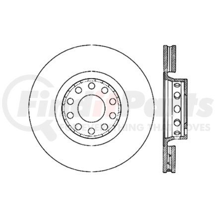 Centric 121.33040 Disc Brake Rotor C-Tek Standard Brake Rotor