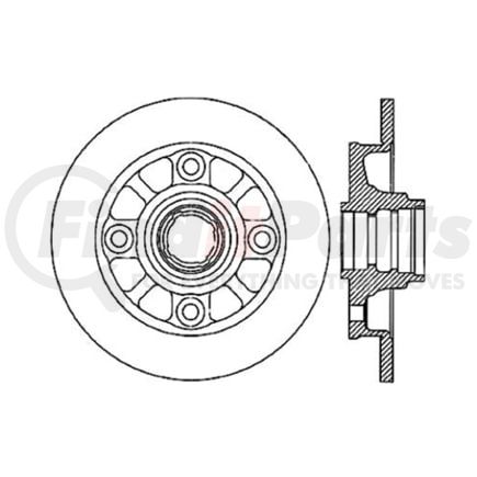 Centric 120.45019 Disc Brake Rotor and Hub Assembly Premium Brake Rotor