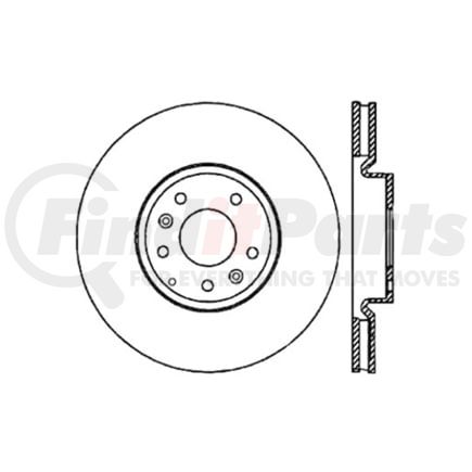 Centric 125.45071 Disc Brake Rotor Centric Premium High Carbon Alloy Brake Rotor