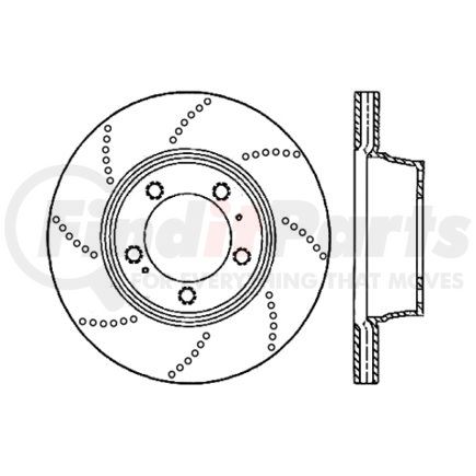 128.37043 by CENTRIC - Centric Premium OE Style Drilled Brake Rotor