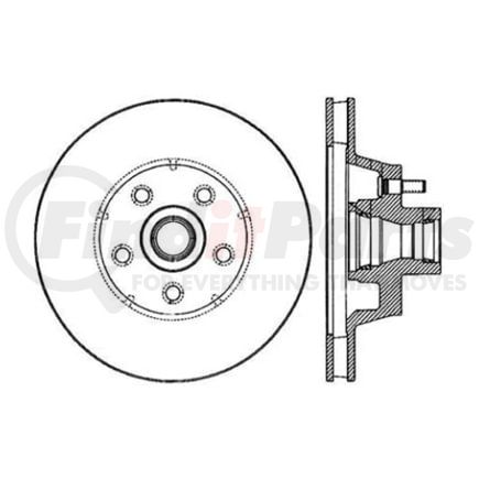 Centric 120.61025 Disc Brake Rotor and Hub Assembly Premium Brake Rotor
