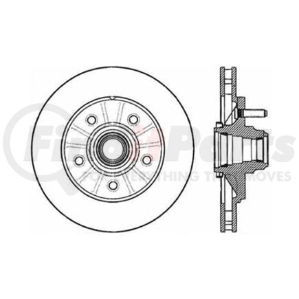 Centric 125.65081 Disc Brake Rotor and Hub Assembly Centric Premium High Carbon Alloy Brake Rotor