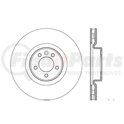 Centric 125.22022 Disc Brake Rotor Centric Premium High Carbon Alloy Brake Rotor