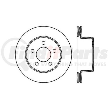 Centric 125.67022 Disc Brake Rotor Premium High-Carbon Rotor