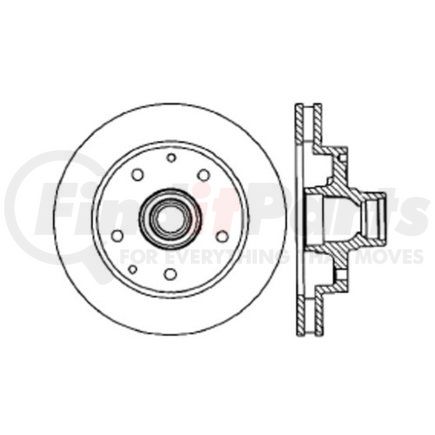 Centric 125.67028 Disc Brake Rotor and Hub Assembly Premium High-Carbon Rotor