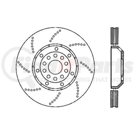 128.33084 by CENTRIC - Centric Premium OE Style Drilled Brake Rotor