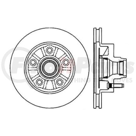 Centric 120.65077 Disc Brake Rotor and Hub Assembly Premium Brake Rotor