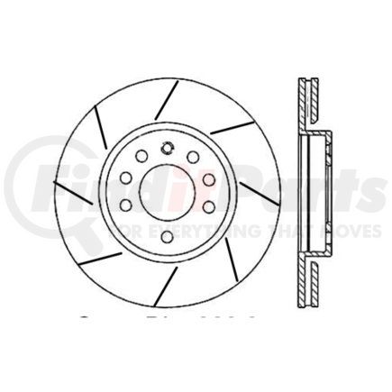 126.38014 by CENTRIC - Centric Premium OE Style Slotted Brake Rotor