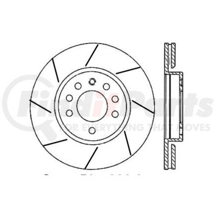 Centric 126.38014 Disc Brake Rotor Centric Premium OE Style Slotted Brake Rotor