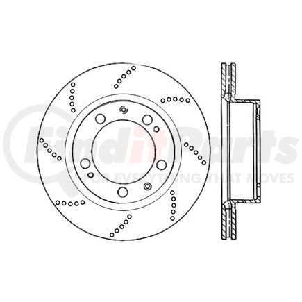 128.37058 by CENTRIC - Centric Premium OE Style Drilled Brake Rotor