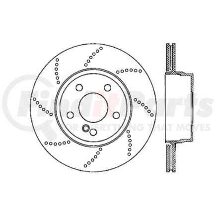 128.35077 by CENTRIC - Centric Premium OE Style Drilled Brake Rotor