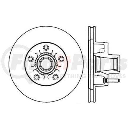 Centric 120.62002 Disc Brake Rotor and Hub Assembly Premium Brake Rotor