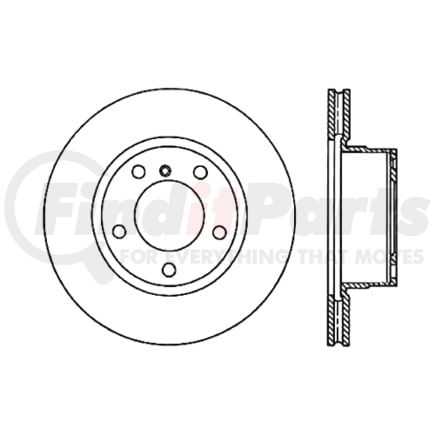 Centric 120.22007 Disc Brake Rotor Centric Premium High Carbon Alloy Brake Rotor