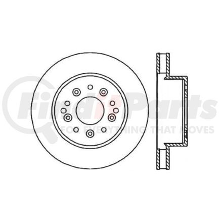 Centric 125.62007 Disc Brake Rotor Centric Premium High Carbon Alloy Brake Rotor