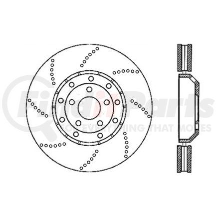 128.33116 by CENTRIC - Centric Premium OE Style Drilled Brake Rotor