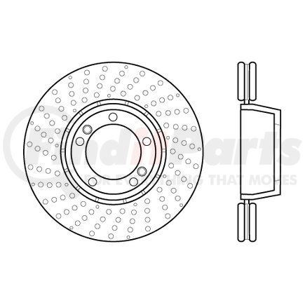 128.37074 by CENTRIC - Centric Premium OE Style Drilled Brake Rotor