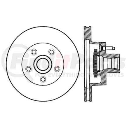 Centric 120.61034 Disc Brake Rotor and Hub Assembly Premium Brake Rotor