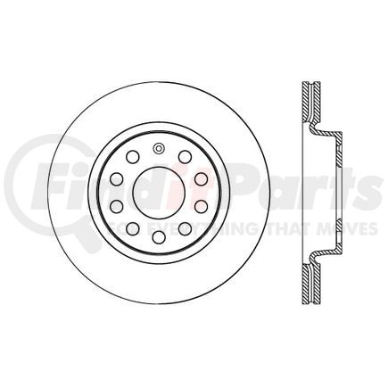 120.33132 by CENTRIC - Premium Brake Rotor