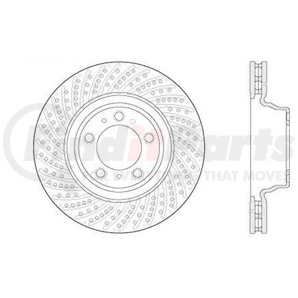 128.37076 by CENTRIC - Centric Premium OE Style Drilled Brake Rotor