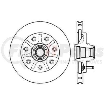 Centric 120.65065 Disc Brake Rotor and Hub Assembly Premium Brake Rotor