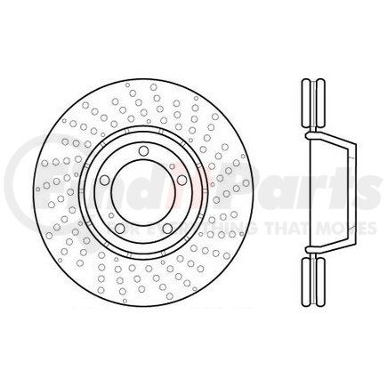 128.37071 by CENTRIC - Centric Premium OE Style Drilled Brake Rotor