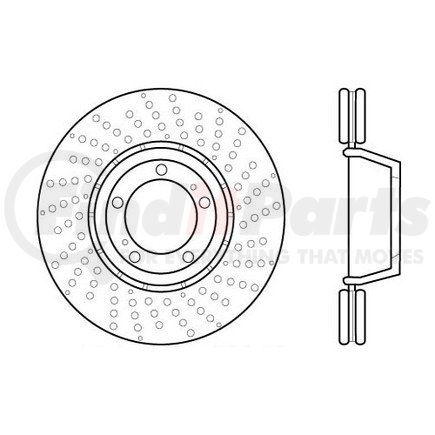 128.37071 by CENTRIC - Centric Premium OE Style Drilled Brake Rotor