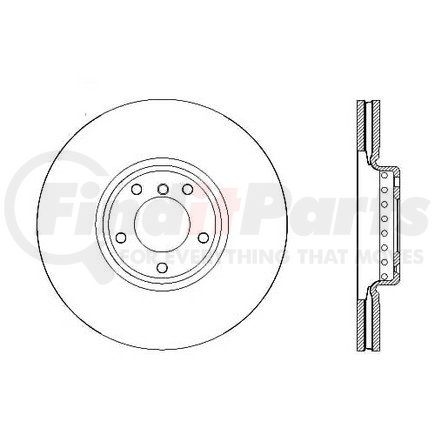Centric 125.34123 Disc Brake Rotor Centric Premium High Carbon Alloy Brake Rotor