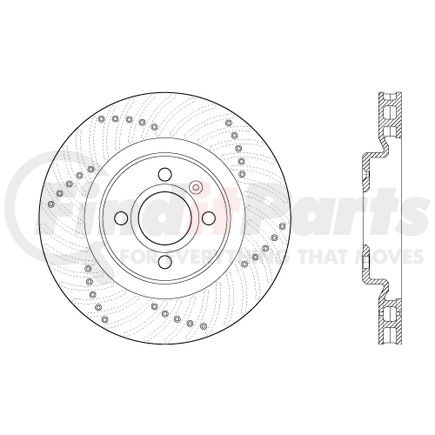 Centric 120.22022 Disc Brake Rotor Centric Premium High Carbon Alloy Brake Rotor