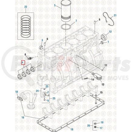 451487 by PAI - Engine Camshaft Bearing Set - 2004-2015 International DT570/DT466E HEUI/DT570 Application