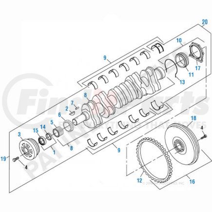 470006 by PAI - Engine Crankshaft - 2000-2003 International DT466E HEUI/DT530E HEUI Engines Application