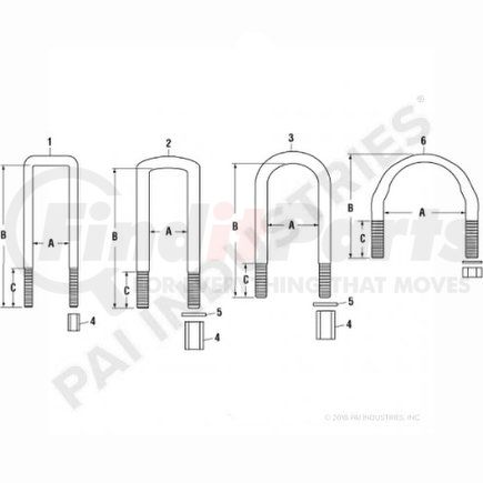 FUB-4764 by PAI - U-BOLT,KIT